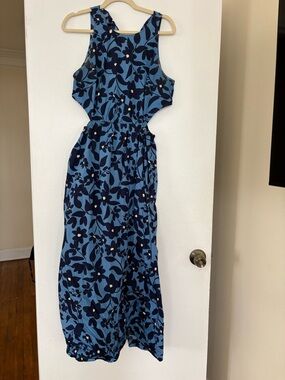 Floral Who What Wear Blue Floral Cutout Maxi Dress